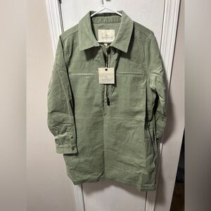 Le Marais Olive Green Corduroy Shirt dress. NWT has pockets